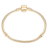 High Quality 17-21cm Silver Snake Chain Link Bracelet Fit European Charm Brand Bracelet for Women DIY Jewelry Making